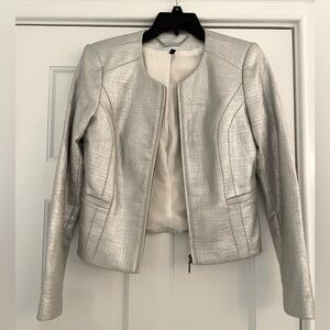 White House Black Market Silver Jacket - Size 4